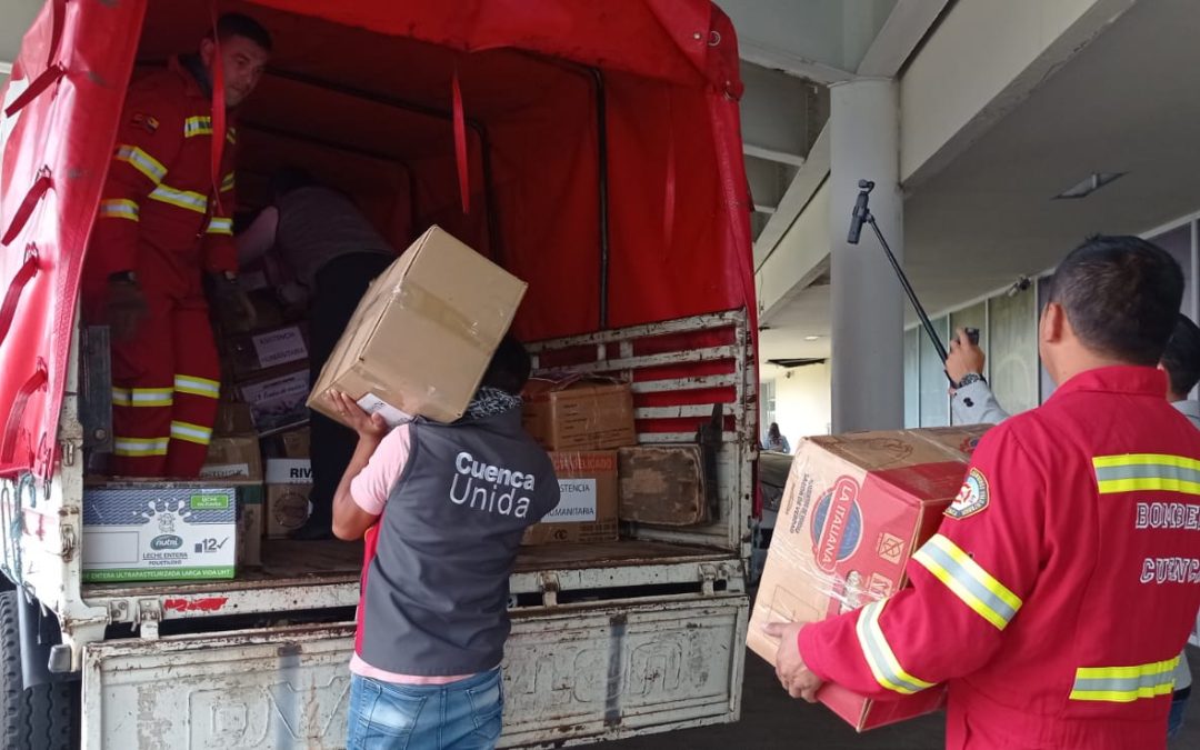 Alcaldía de Cuenca envía ayuda humanitaria a los damnificados de Alausí